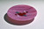 Bowl of Devotion (side view) - Opaque pink with white streaks. Includes streamer raised heart accents