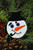 Frosty Snowman Glass Ornament, eye color varies (blue)