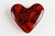 Opaque and Transparent Red Cast Glass Heart Paperweight