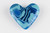 Opaque and Transparent Turquoise Cast Glass Heart Paperweight