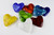Large Grouping of Colorful Cast Glass Heart Paperweights