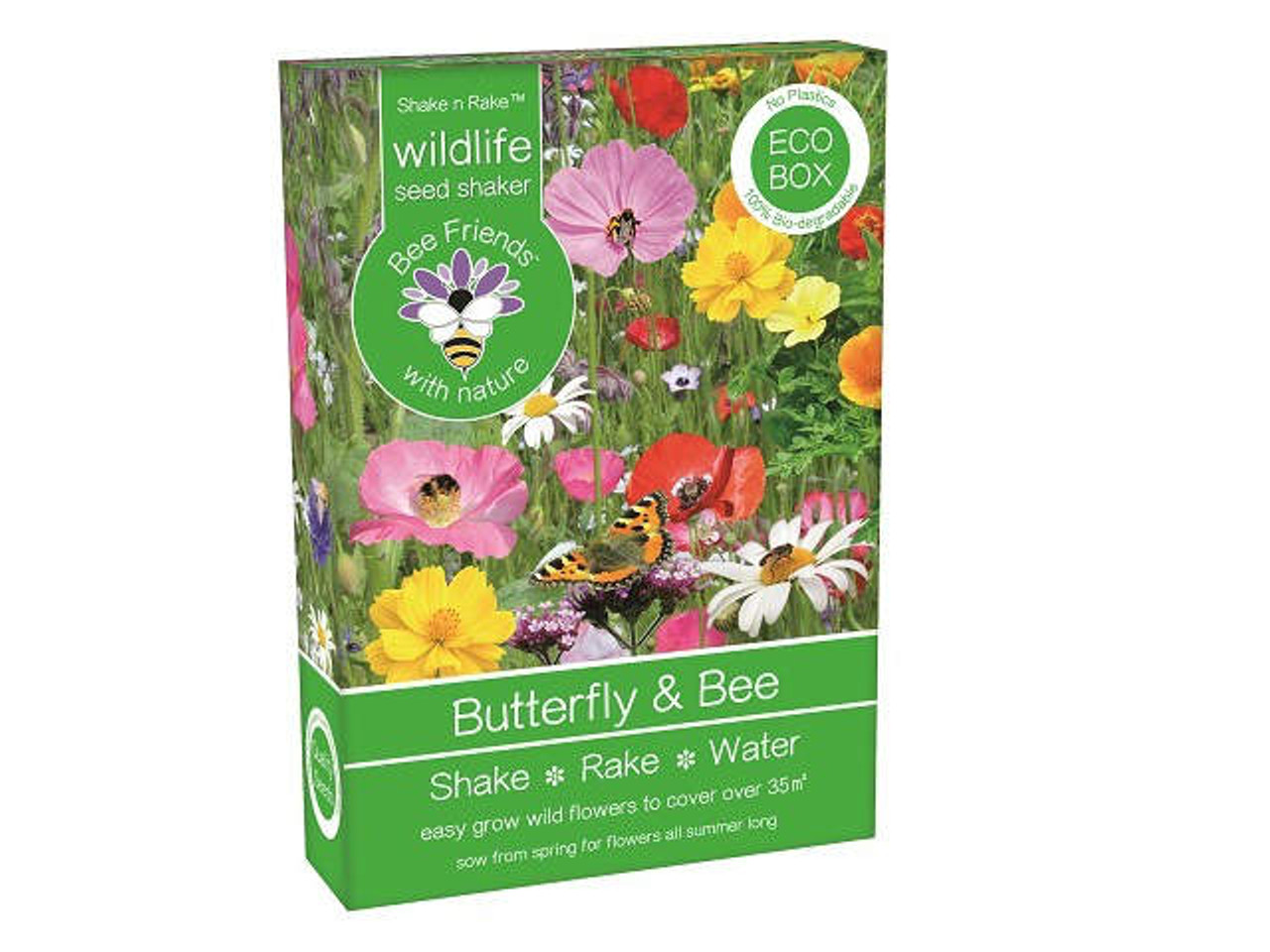 Bee Friends Eco Box Seed Shaker - Butterfly & Bee Mix