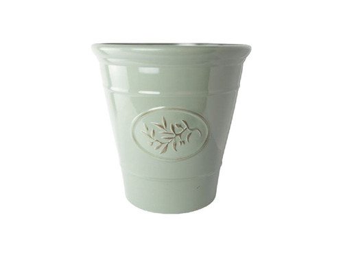 23cm olive planter in green