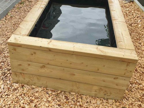 4ft  x 4ft timber raised pond with liner