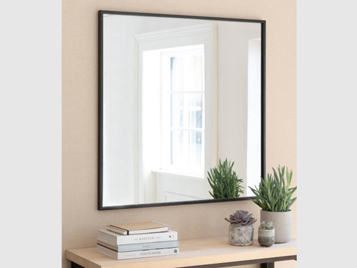 Avening square wall mirror with steel frame