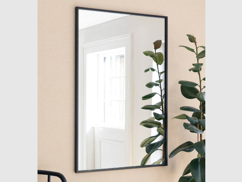 Avening wall mirror black steel frame