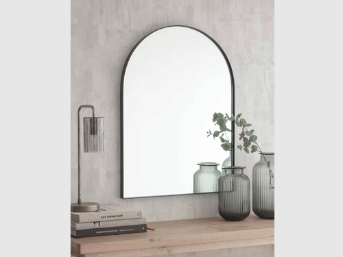 Fulbrook arched mirror with black steel frame