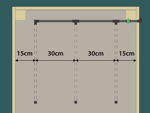 3 ft wide polytunnel dripper irrigation system