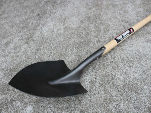 digging shovel with long timber handle