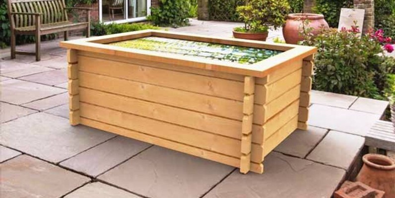 Avon 6ft x 4ft pond on a patio