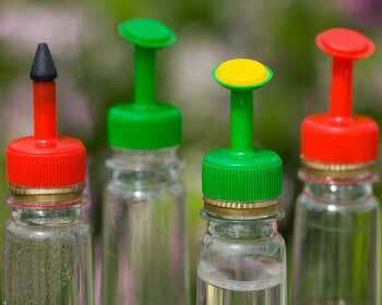 Bottle top waterer pack for gentle seedling watering