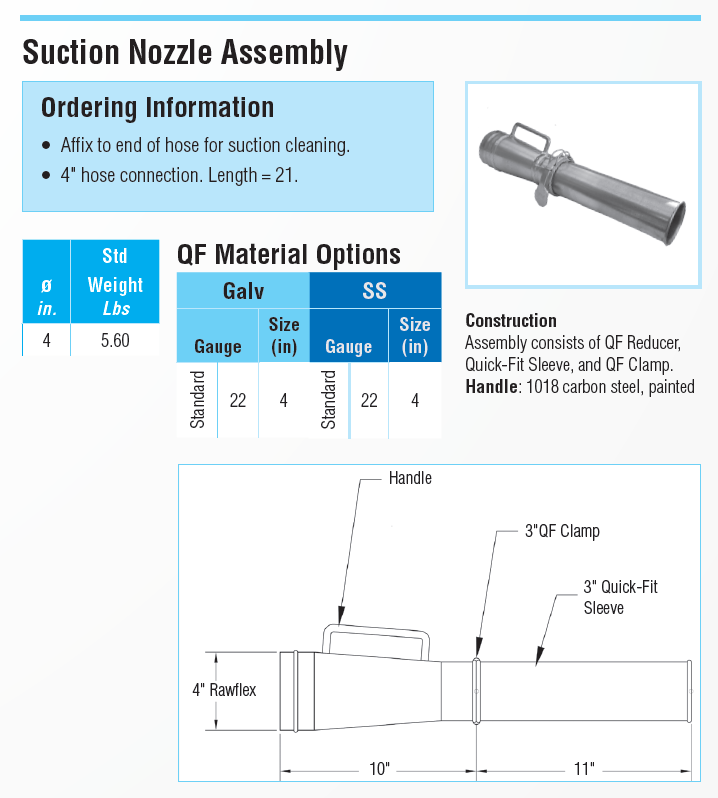 QF Suction Nozzle Assembly Order Duct Online BISCO Enterprise