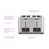 Salton 4 Slice Extra Wide Slot Bread Toaster with 3 Functions Digital Display, 6 Browning Settings and Removable Crumb Tray (ET2084)