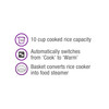 Salton 10 Cup Drum Style Automatic Rice Cooker with Food Steaming Basket, Measuring Cup & Spatula, Removable Non-Stick Cooking Bowl (RC2088)