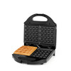 Salton Belgian Waffle Maker with Non-Stick Cooking Surface, Makes 2 Perfect Waffles with Deep Pockets, Indicator Lights, Black (WM1075BK)