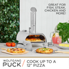 Wolfgang Puck Outdoor Pizza Oven, Durable Stainless Steel, Portable Pizza Oven, Compact Storage, Pellet Pizza Oven