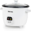 AROMA Rice Cooker, 3-Cup Uncooked, 6-Cup Cooked, Small Rice Cooker, Oatmeal Cooker, Soup Maker, Auto Keep Warm, 1.5 Qt, White, ARC-393NG Refurbished