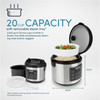 Aroma® 20-Cup Digital Rice & Grain Cooker, Multi-Cooker, 8X Bonded Granite Coating, Silver