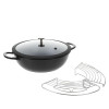 Curtis Stone 4.5-Quart Cast Aluminum Multi-Pan w/Lid & Multi-Use Rack 777-973 Used