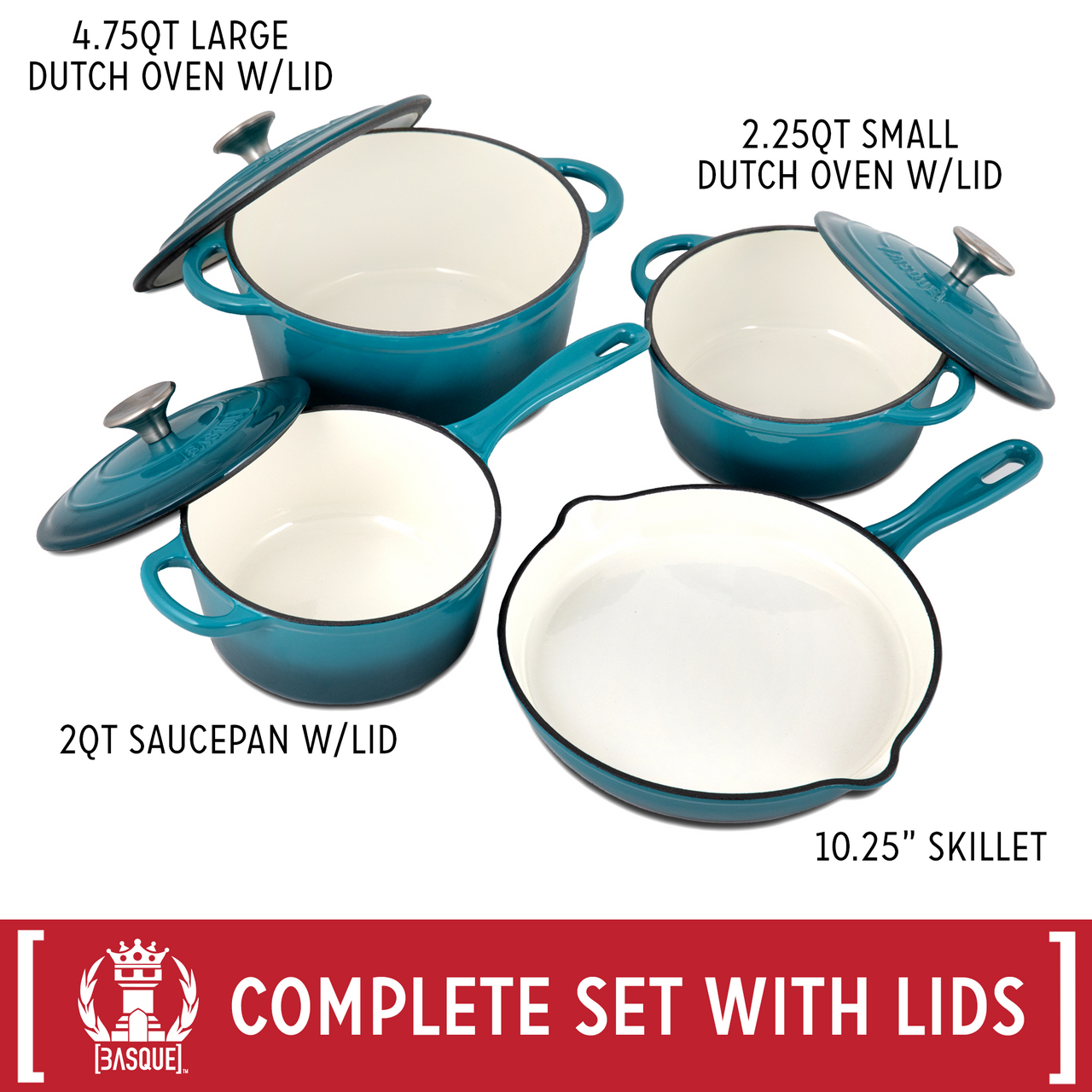 Basque 7-Piece Enameled Cast Iron Cookware Set is 48% off