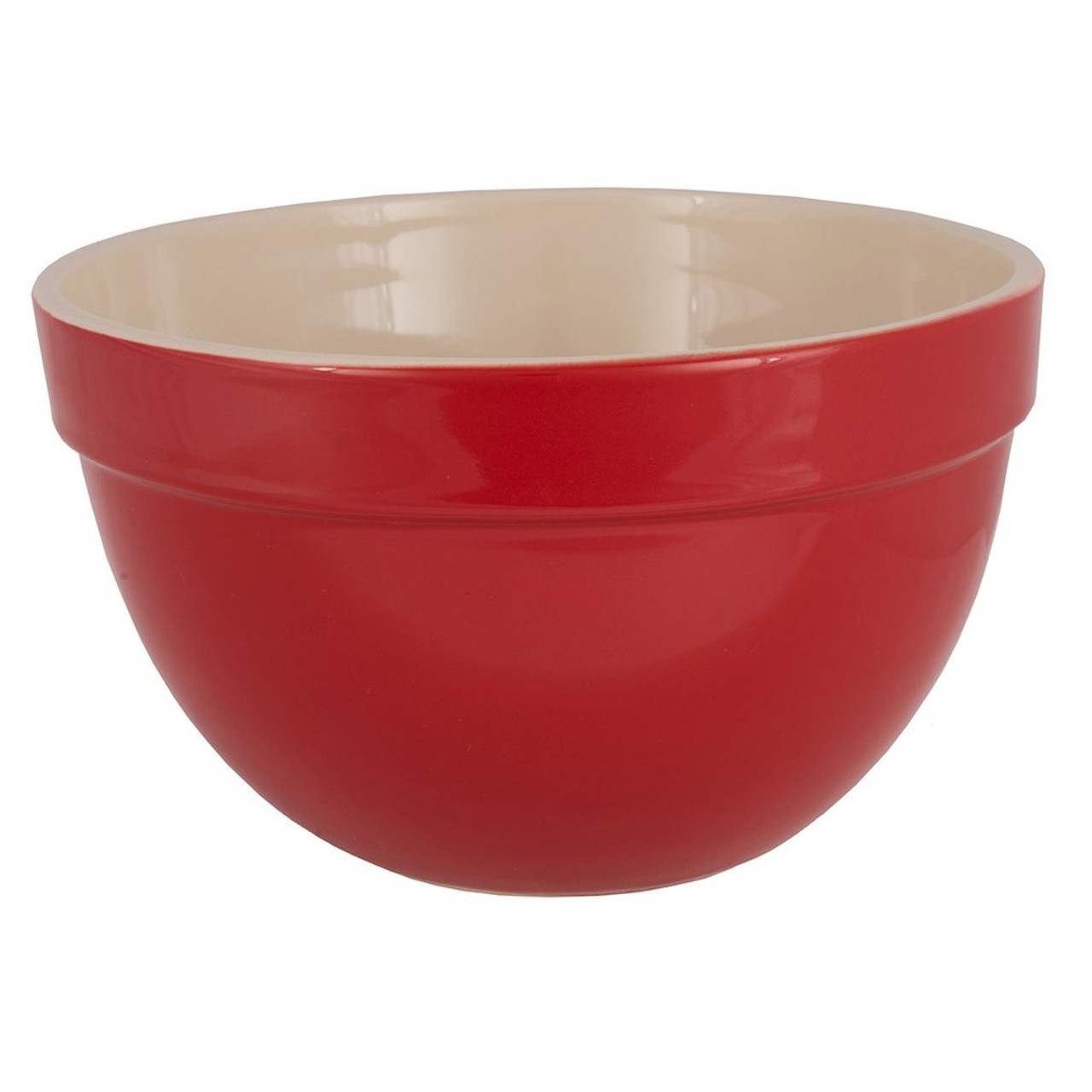 red ceramic mixing bowls