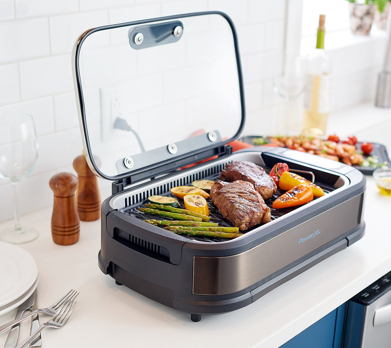 PowerXL Smokeless Indoor Electric Grill Pro w/ Griddle Offer on QVC 