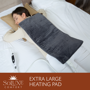 Soluxe Comfort XL, King Size Heating Pad with 4 Heat Settings, Auto Shut-Off, Digital Controller