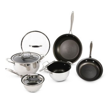 Curtis Stone 3-piece Dura-Pan Nonstick Nesting Skillet Set Open Box 