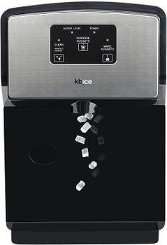 KBice Self Dispensing Countertop Nugget Ice Maker, Crunchy Pebble Ice Maker, Sonic Ice Maker，Produces Max 30 lbs of Nugget Ice per Day, Stainless Steel Display Panel