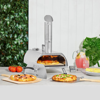 Wolfgang Puck Outdoor Wood Pellet Pizza Oven & Grill w/Peel & Recipes Open Box