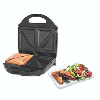 Salton Pocket Sandwich Maker with Non-Stick Cooking Surface, Makes 2 Stuffed Sandwiches with Pre-Cut Edges, Dual Indicator Lights, Black (SM1068BK)