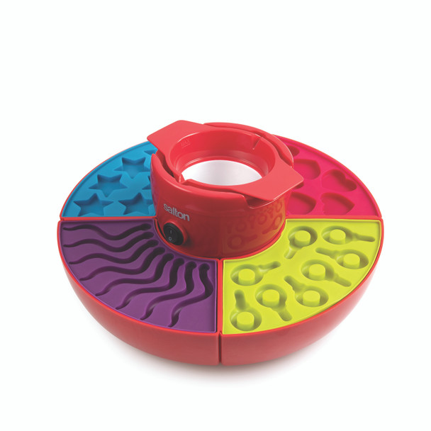 Salton Treats Gummy Candy Maker, Reusable, Dishwasher Safe Silicone Molds Perfect for Kids, Parties, Custom Flavors, Red (GM1707)