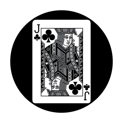 king card black and white