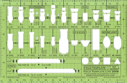 Drafting Template Field Template Lite, 1/2" Plan