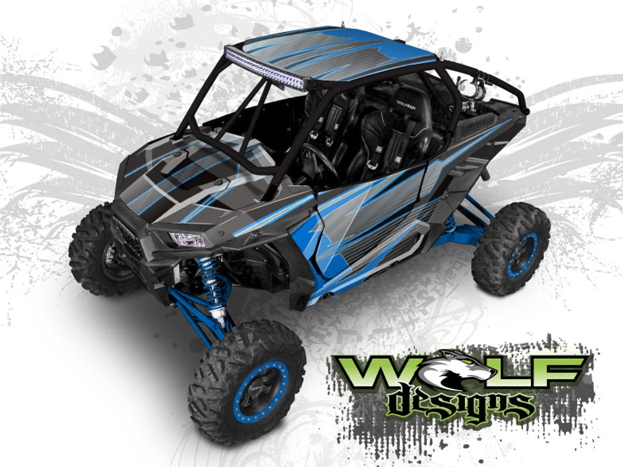 Blue Polaris XP1K UTV Wrap Kit Blue Polaris XP1K UTV Wrap Kit