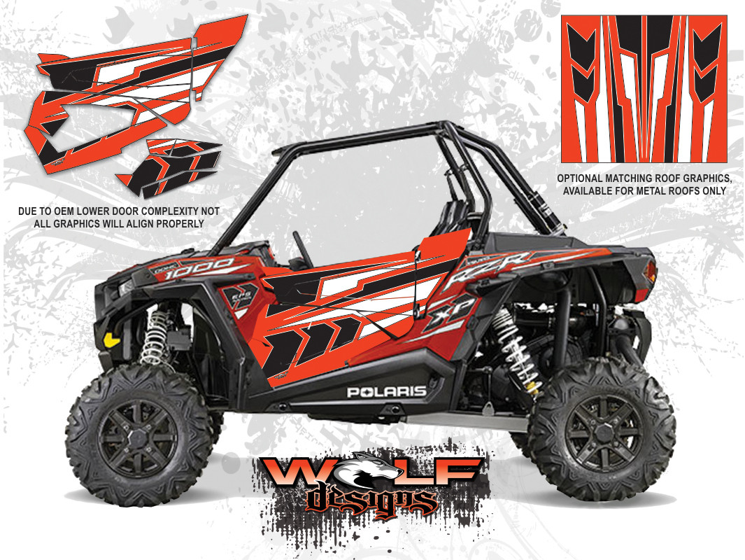 Havasu Red UTV Door Graphic Kit Polaris RZR XP 1000