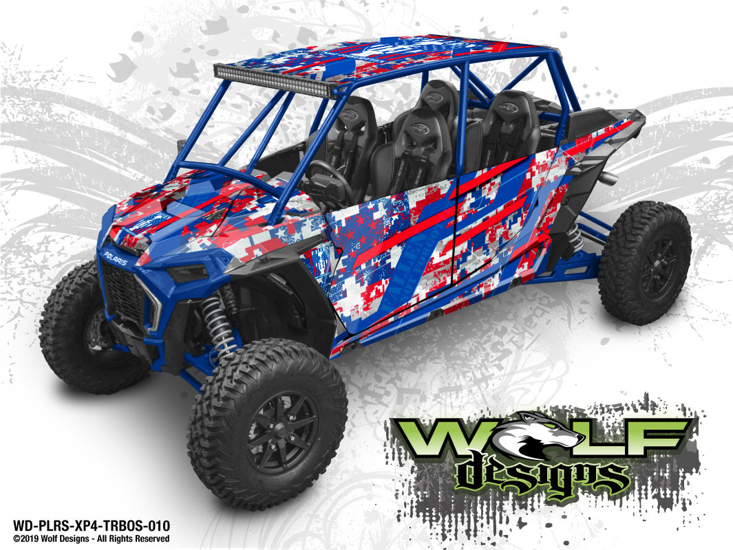 UTV Wrap Kit - Polaris RZR Turbo S 4 Seat - RZR Graphics Wrap Kit