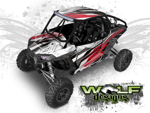 Red and Black Polaris XP1000 UTV Wrap Kit Red and Black Polaris XP1000 UTV Wrap Kit