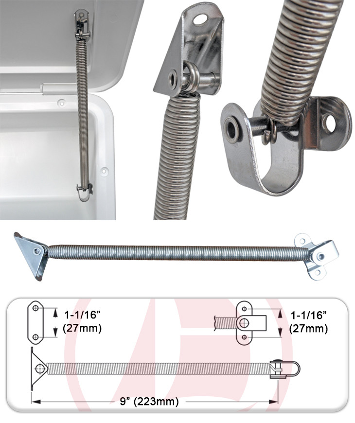 Lid Support Spring Stainless Steel 9” Sea Pro Boat Parts
