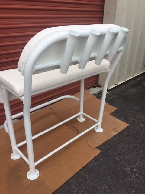 Leaning Post with foldable footrest, cushion bottom and backrest Sea