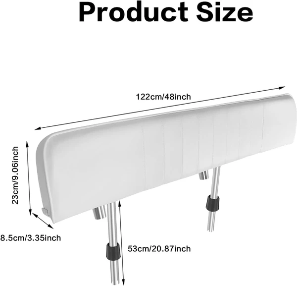 Back rest 48 inches with upright stainless steel, including a rod holder
