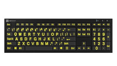 LOGICKEYBOARD Slim Line Grootlettertoetsenbord met usb-lampje - QWERTY