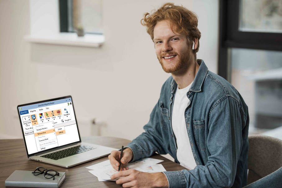 Man gebruikt toegankelijkheidssoftare