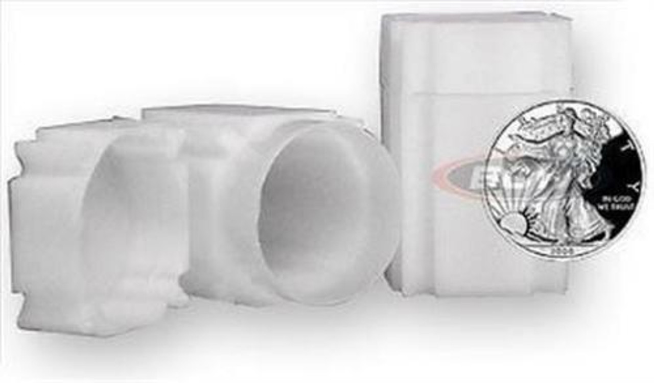 5 High Quality Square Tubes For American Silver Eagle Coins with Snap Tight Lids 