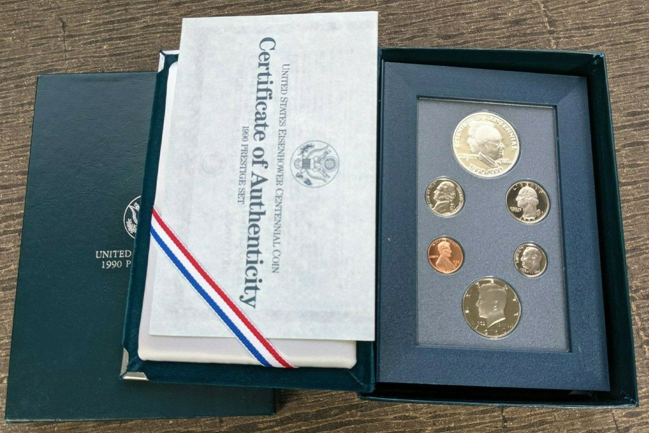Prestige Set 6 Proof Coins Including U.S 1990 U.S Eisenhower Centennial Coin P 