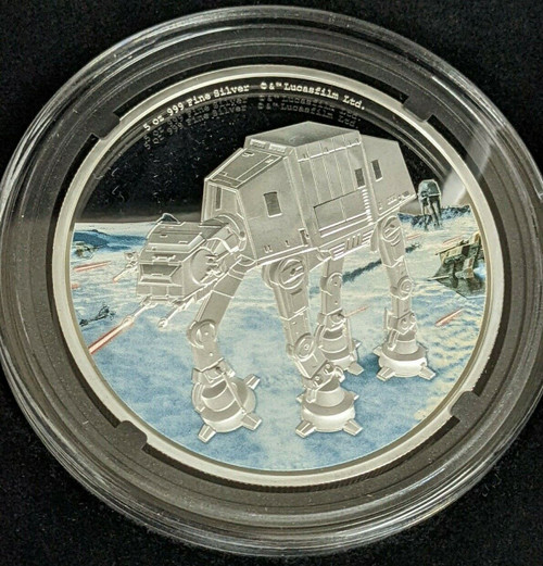 2022 Niue Star Wars AT-AT Walker Colorized 5 oz Silver Proof Coin (Box + COA)