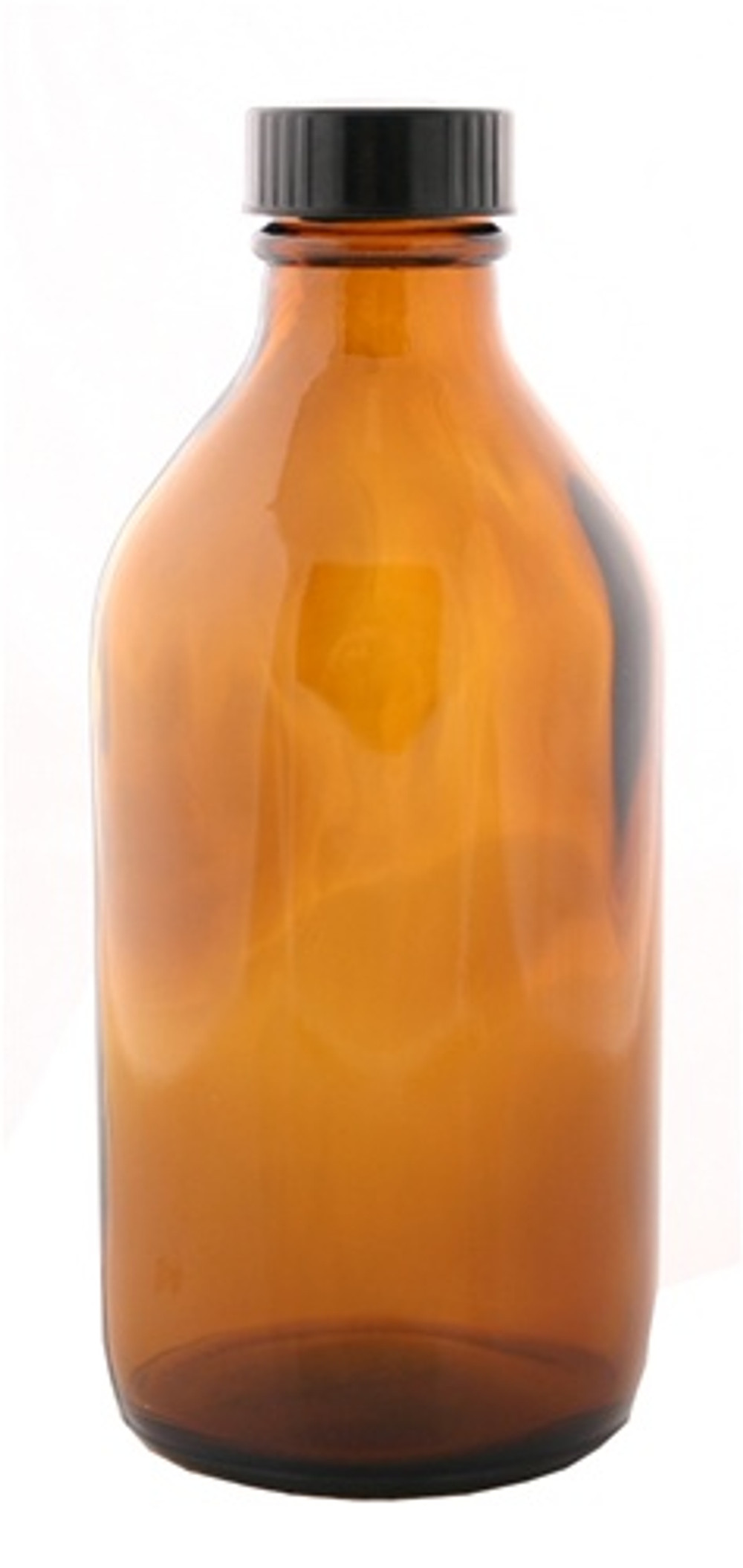 16 Oz (480 mL) Amber Glass Bottles, Caps Included