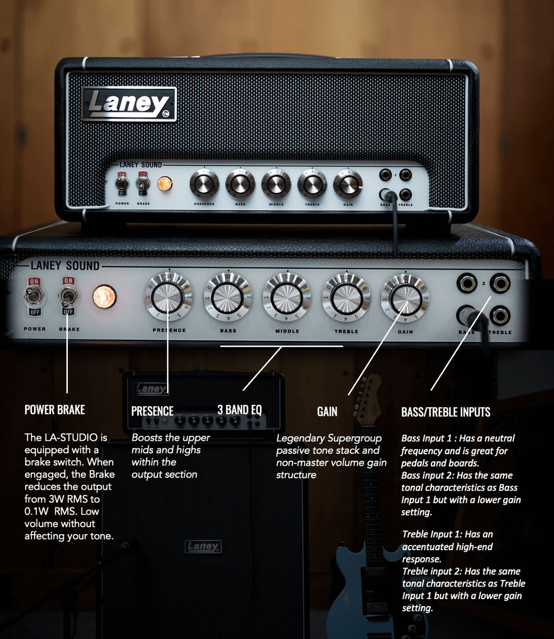 Laney Black Country Customs Studio Supergroup Guitar Head - - bmusic