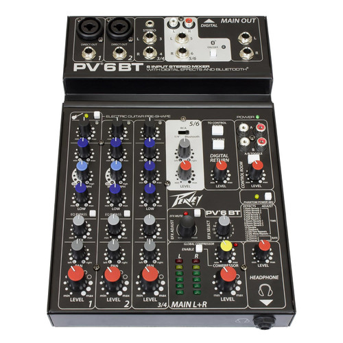 Peavey PV® 6BT Compact Mixer 6 Channel with Bluetooth