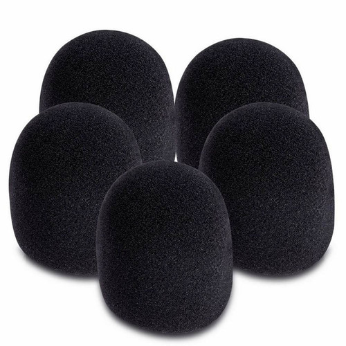 On-Stage Stands Black Foam Microphone Windscreens - Pack of 5